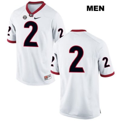 Men's Georgia Bulldogs NCAA #2 Richard LeCounte III Nike Stitched White Authentic No Name College Football Jersey FSM2454WH